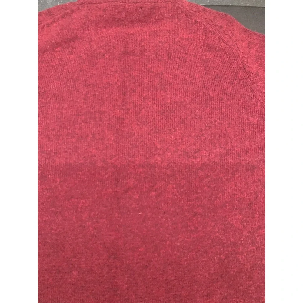 J Crew Mens 100% Lambs Wool Pullover Sweater Crimson Red XL 07939 Tight-Knit